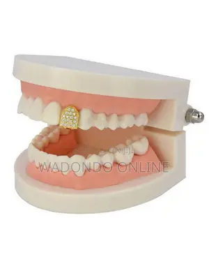 Gold Rhinestone Single Tooth Cap Teeth Grills