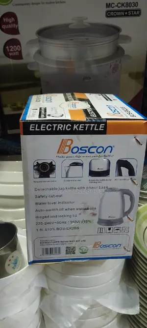 Boscon Powerful Fast Heating Electric Jug Kettle