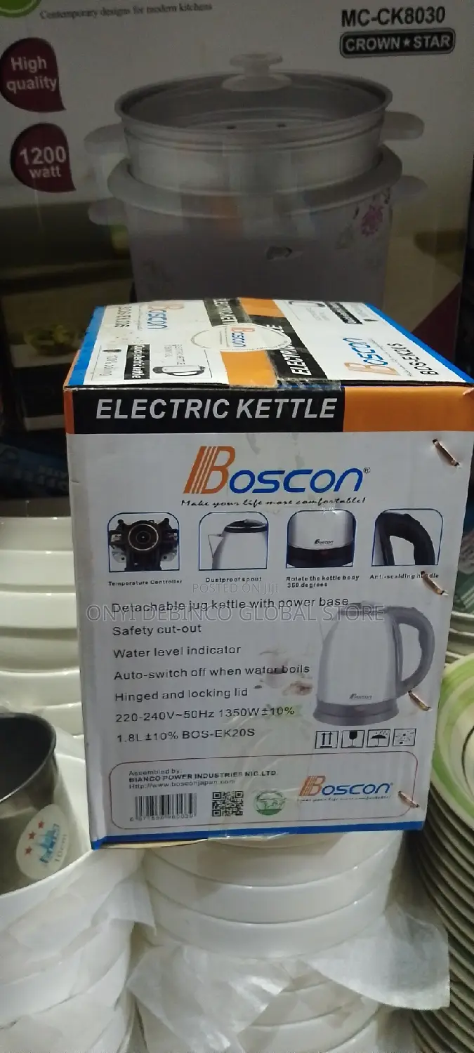 Boscon Powerful Fast Heating Electric Jug Kettle