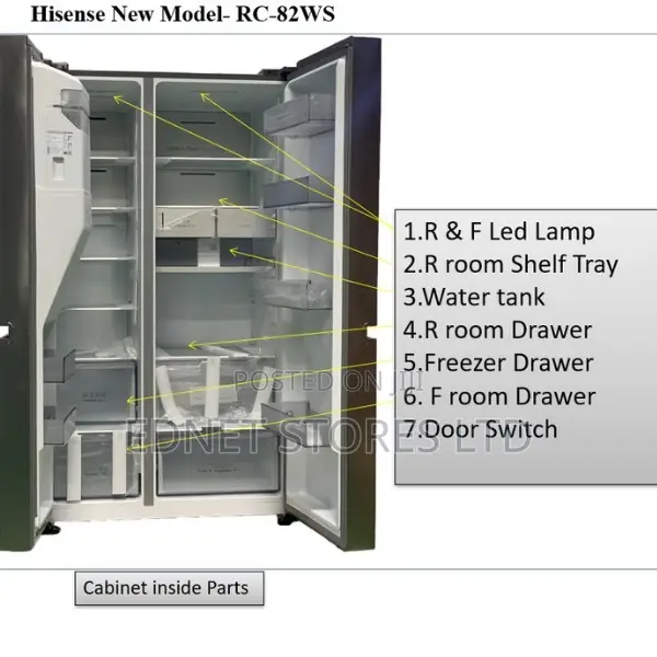 Hisense RC-82WS 628L Side by Side Refrigerator HISREF82WS-RC