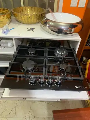 Gas Cooktop, Built-in Tempered Glass 4 Burners Gas Stovetop