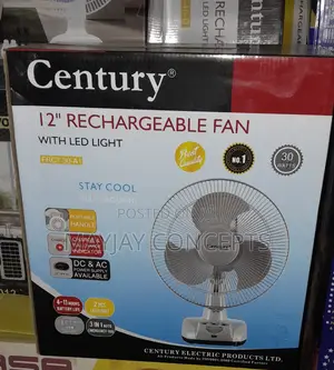 12inches Century AC/DC Table Rechargeable Fan-Supports Solar