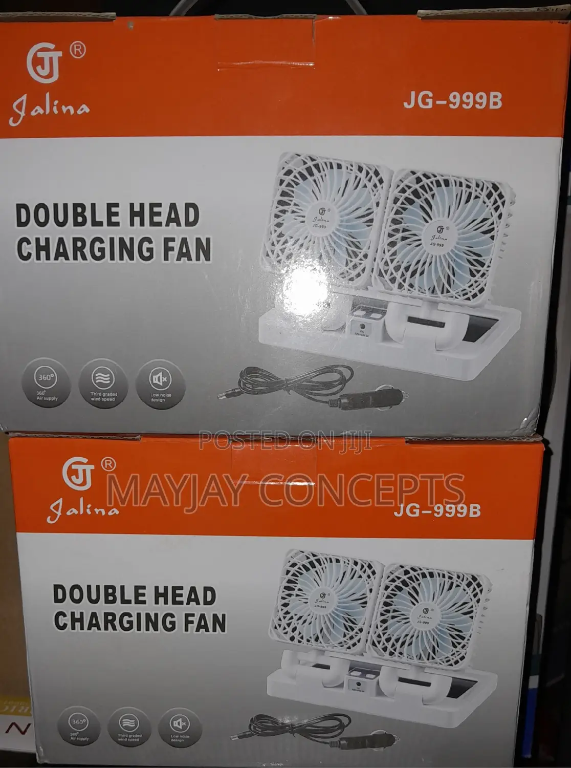 Double Head Solar Table Fan With Solar Panel
