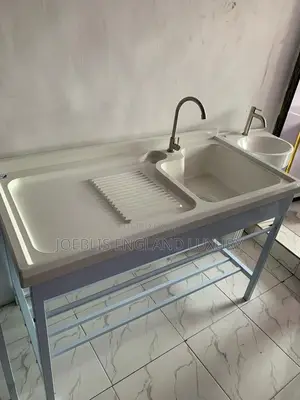Plastic Sink With Aluminum Leg and Wide Plate Rag Tray