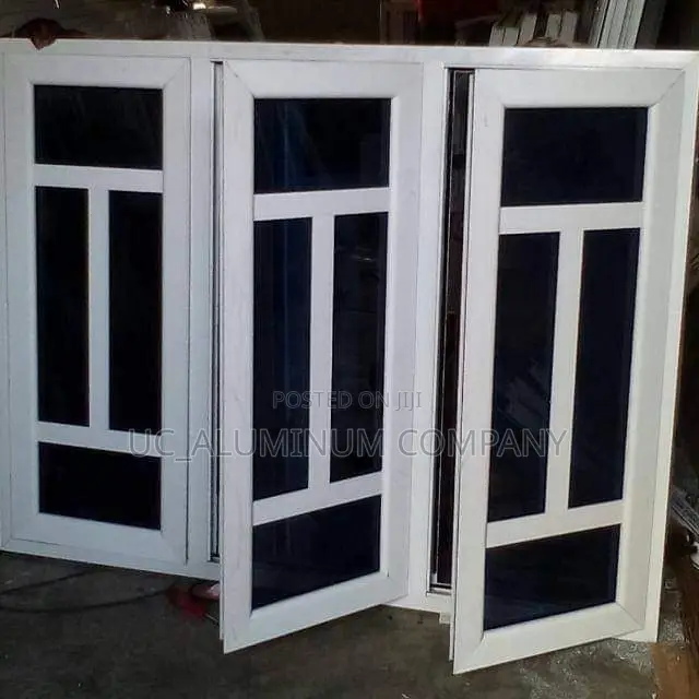 White Casement Window With Burglary and Net