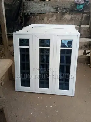 White Casement Window With Burglary and Net