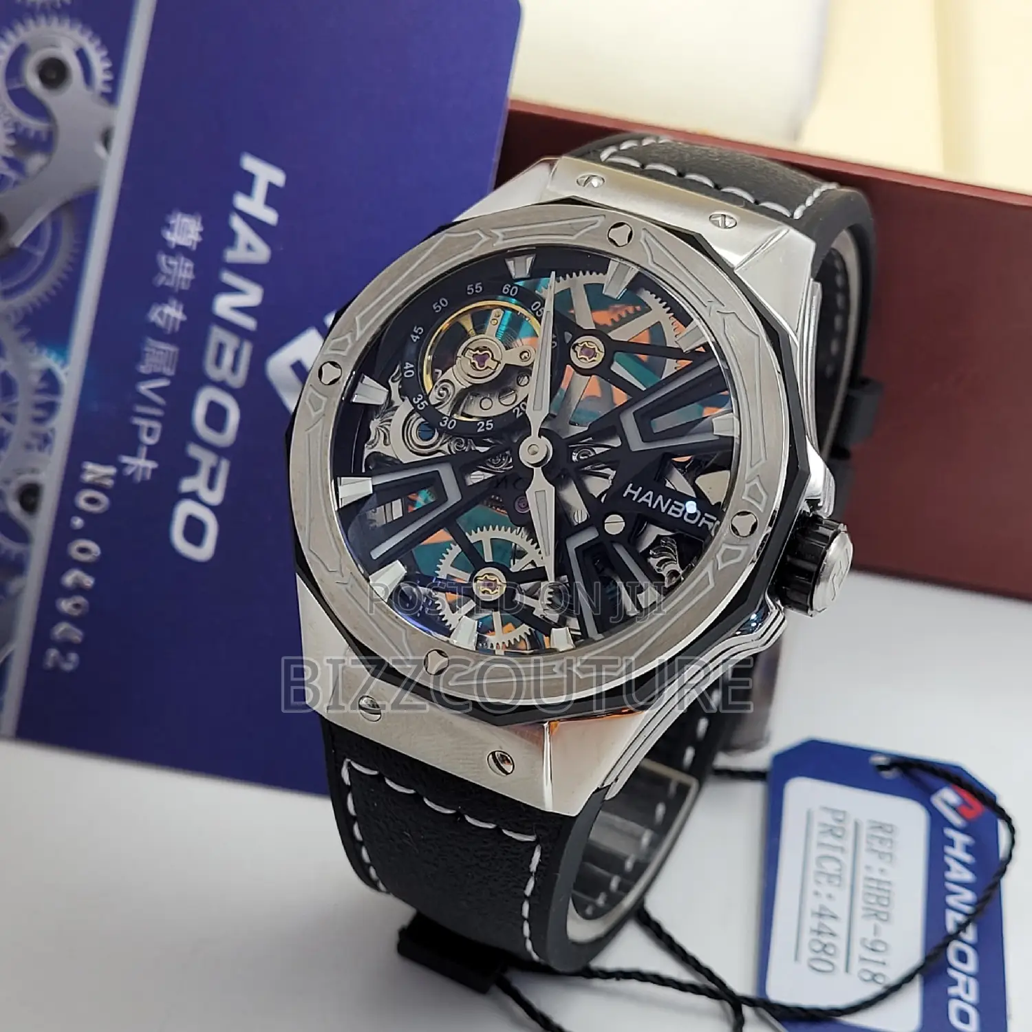 Original HANBORO Leather Strap Watch Available in Store