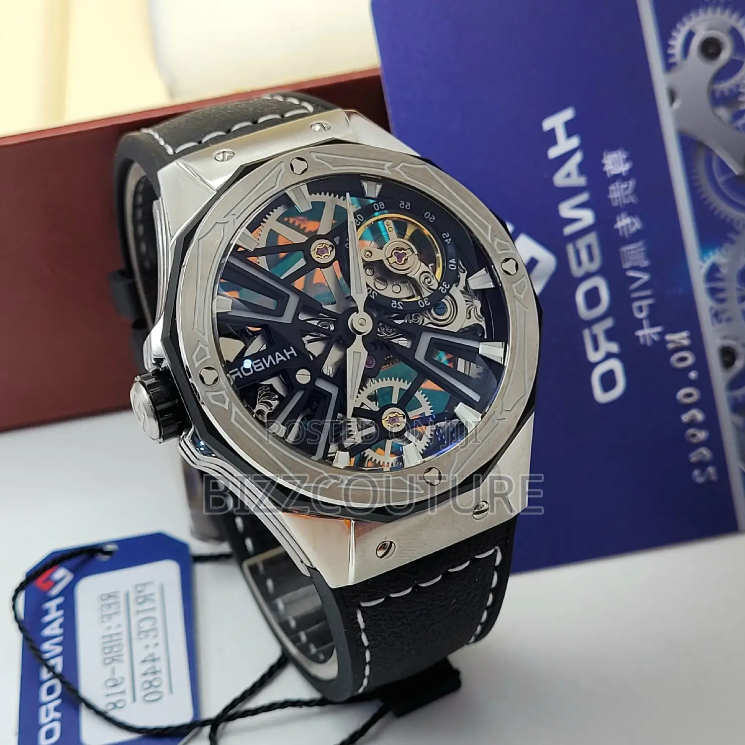 Original HANBORO Leather Strap Watch Available in Store