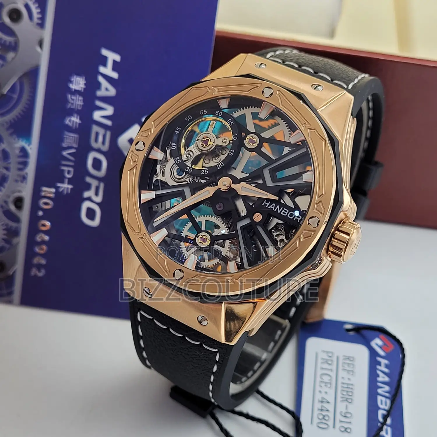 Original HANBORO Leather Strap Watch Available in Store