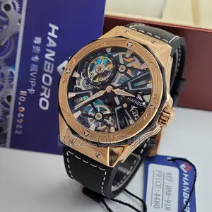Original HANBORO Leather Strap Watch Available in Store