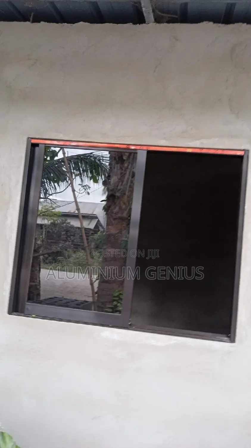 Aluminium Sliding Window With Sliding Net Grey Colour