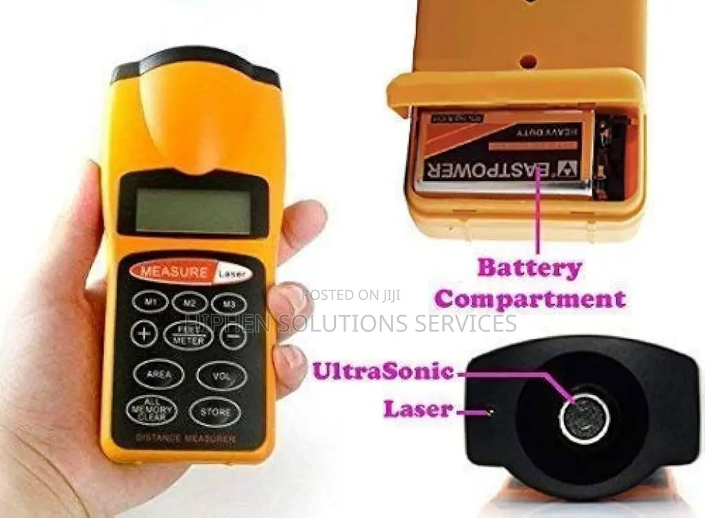 Portable LCD Digital 18m Ultrasonic Laser Pointer Distance