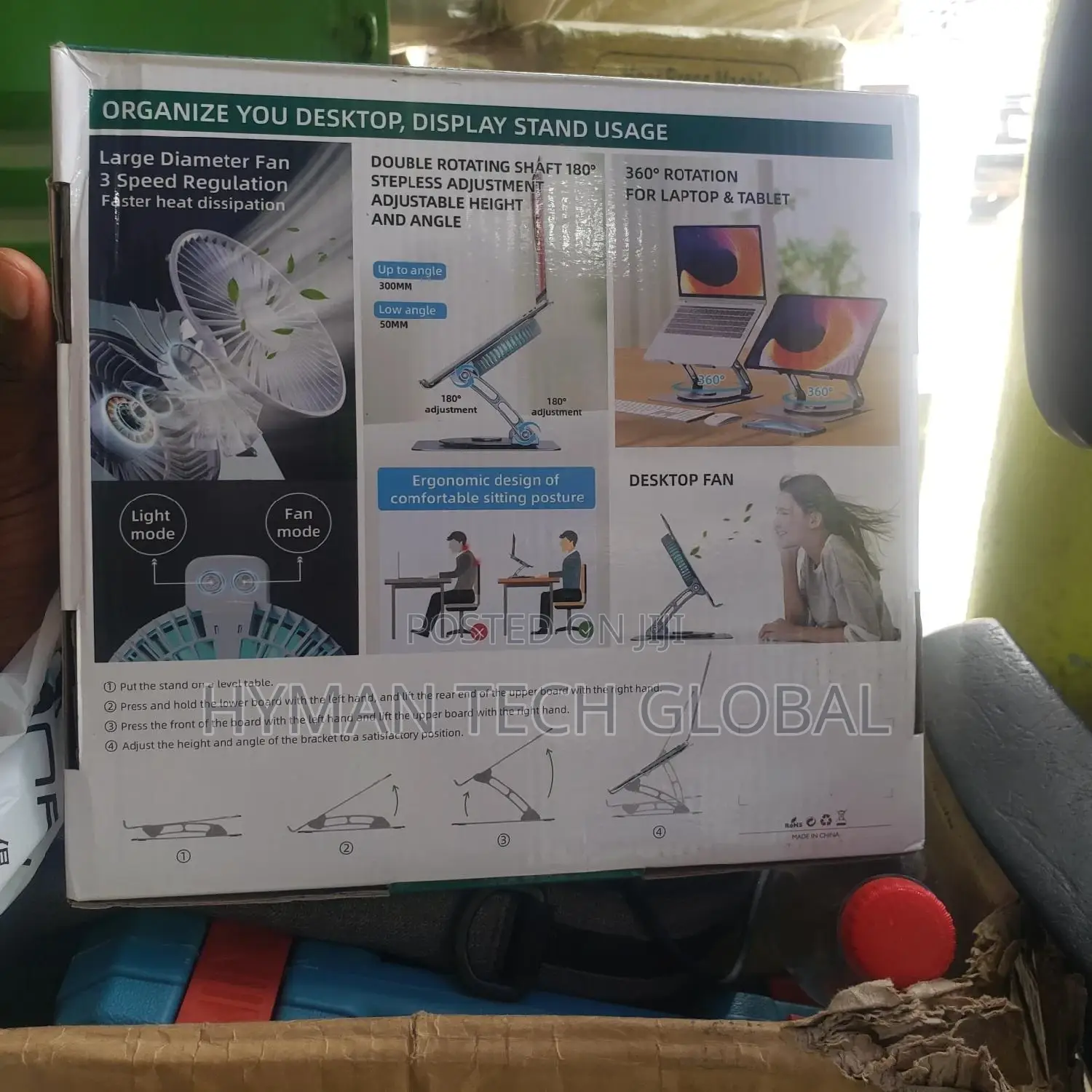360 Rotating Laptop Stand With Cooling Fan