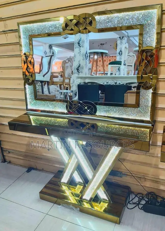 Mirror Console With LED Light