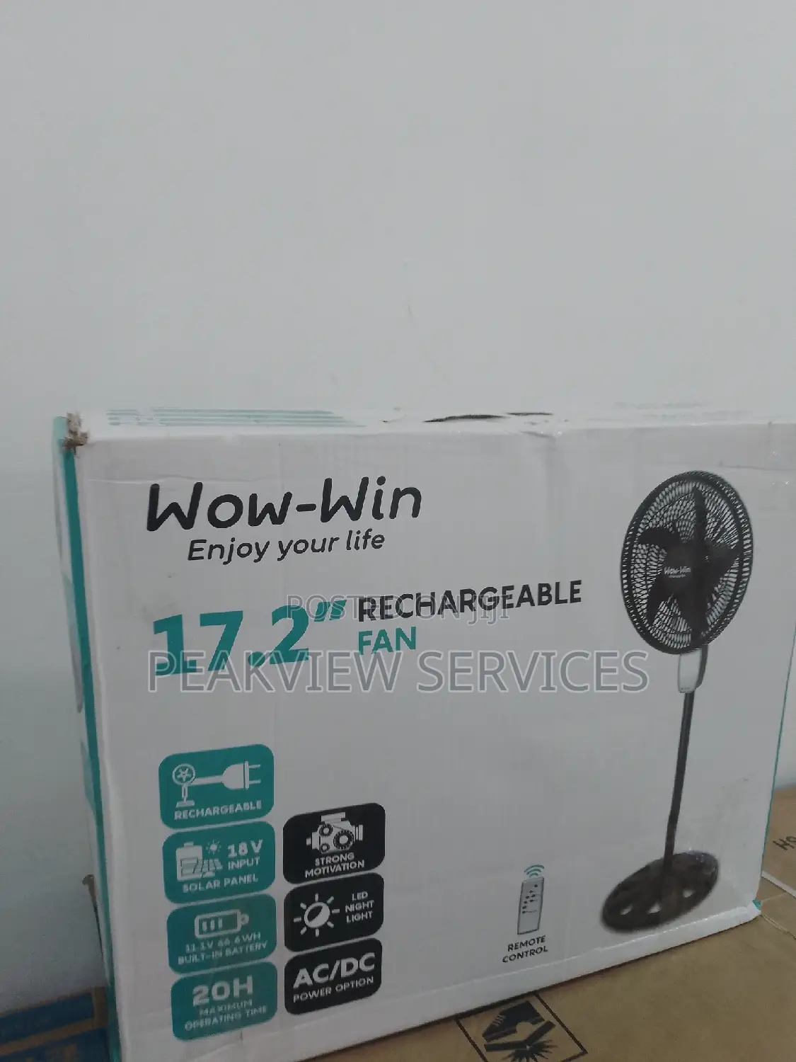 New Wow Win Rechargeable Standing Fan