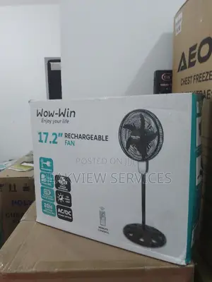 New in Wow Win Rechargeable Standing Fan (17.2 Inches)