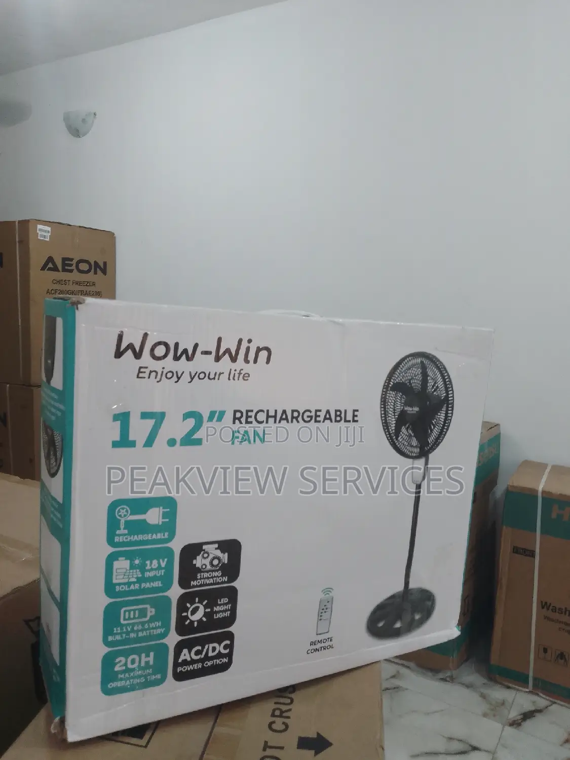 Fast Selling (17.2) Wow Win Rechargeable Fan