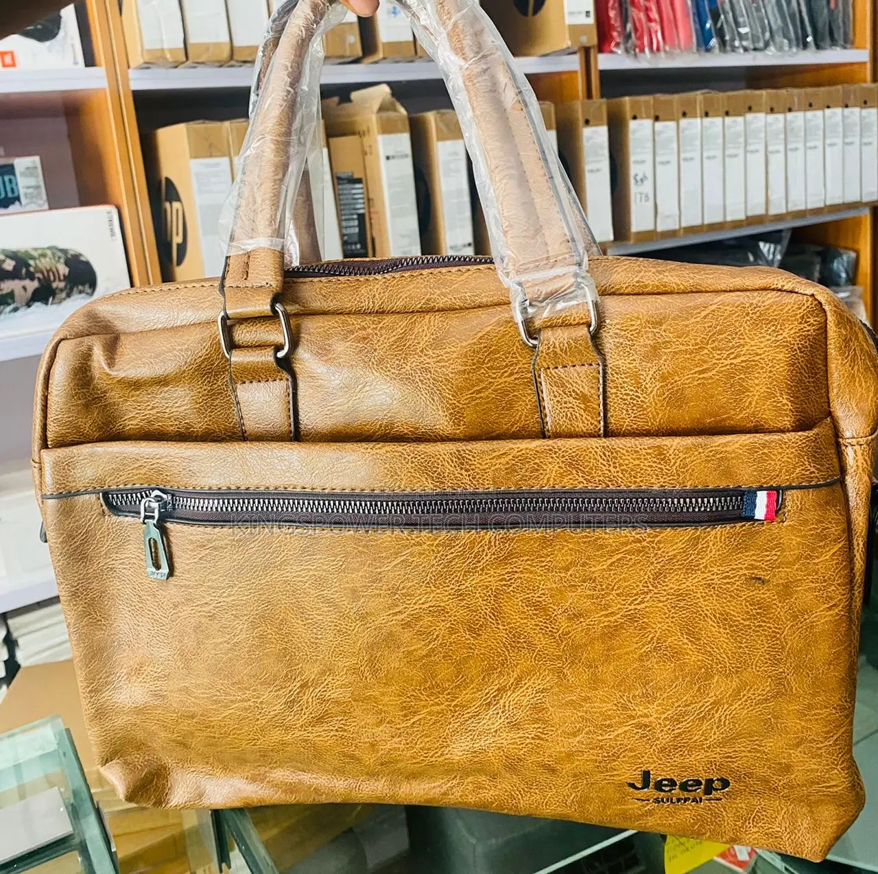 Jeep Leather Laptop Bag