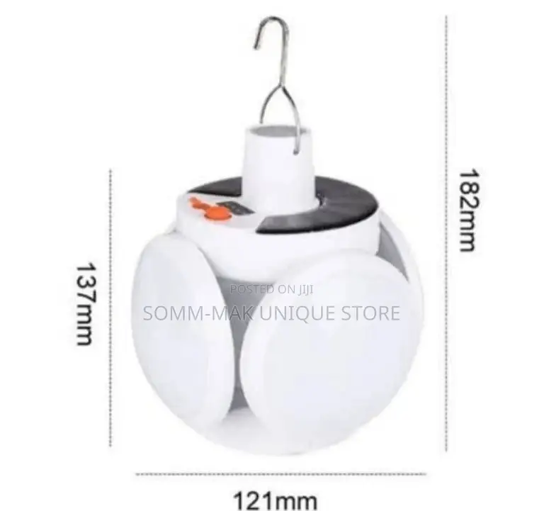 Led Football Foldable Solar Bulb With Hook - 40W