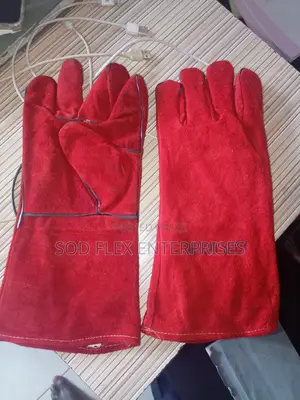 Red Leather Welding Glove