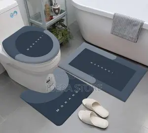 3pcs Non Slip Shaggy Soft Water Absorption Toilet Mat