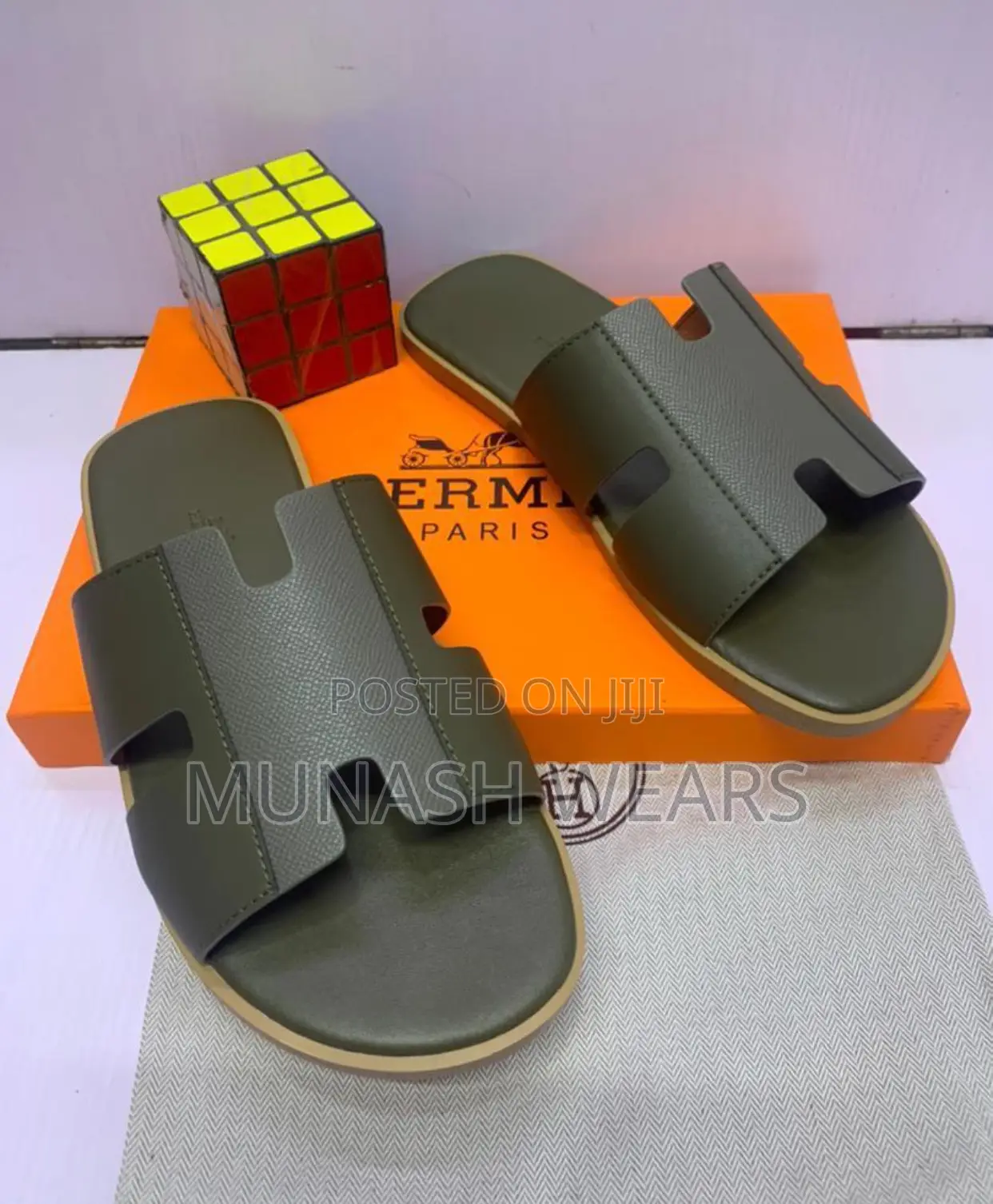 Hermes Leather Slipers