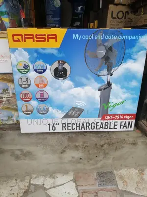 Qasa 16 Inches Rechargeable Standing Vigor Fan With Remote