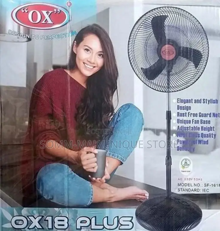 Ox - Plus Standing Fan 18" Plastic Blade