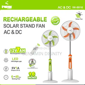 26" a/C Solar D/C Rechargeable Fan