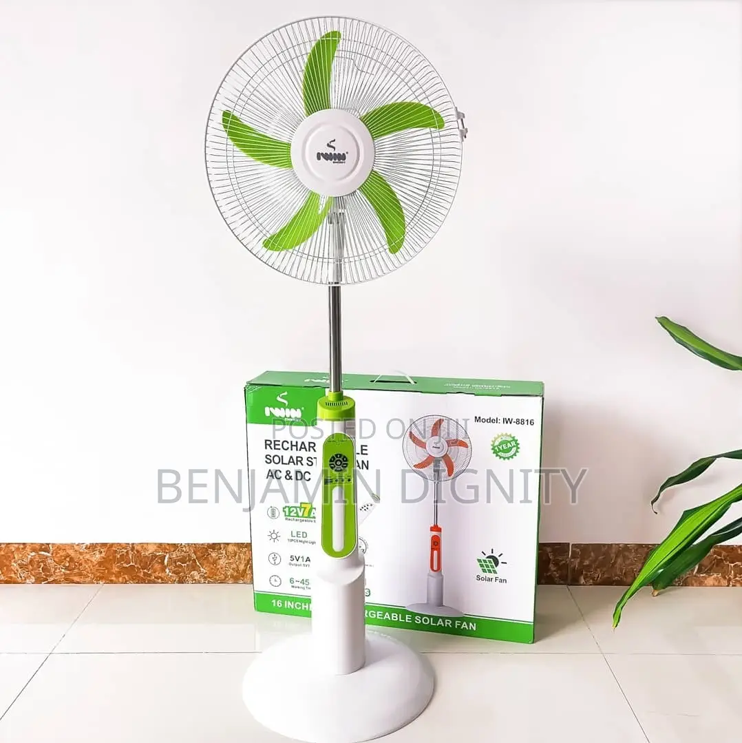 26" a/C Solar D/C Rechargeable Fan