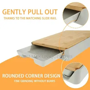 A S Bamboo Cutting Board Set With Container Tray Drawer