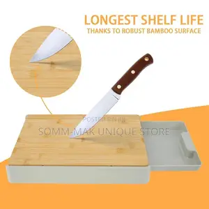 A S Bamboo Cutting Board Set With Container Tray Drawer