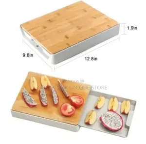 A S Bamboo Cutting Board Set With Container Tray Drawer