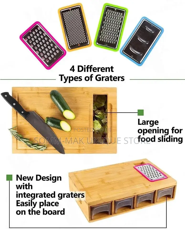 Bamboo Kitchen Chopping Blocks With Storage Container