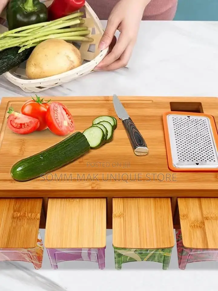 Bamboo Kitchen Chopping Blocks With Storage Container