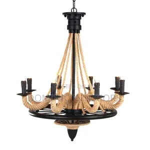 Hand Woven Hemp Rope Chandelier
