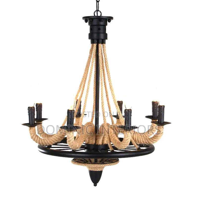 Hand Woven Hemp Rope Chandelier