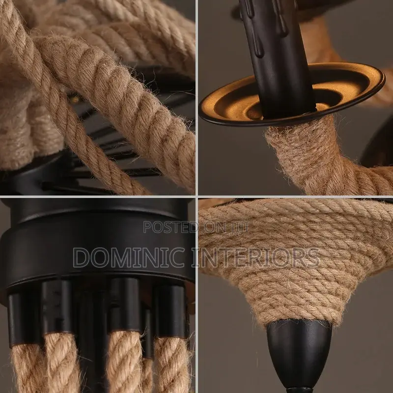 Hand Woven Hemp Rope Chandelier