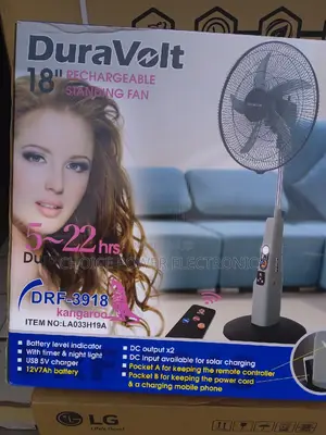 Dura Volt Rechargeable Fan 18inches Lithium Battery