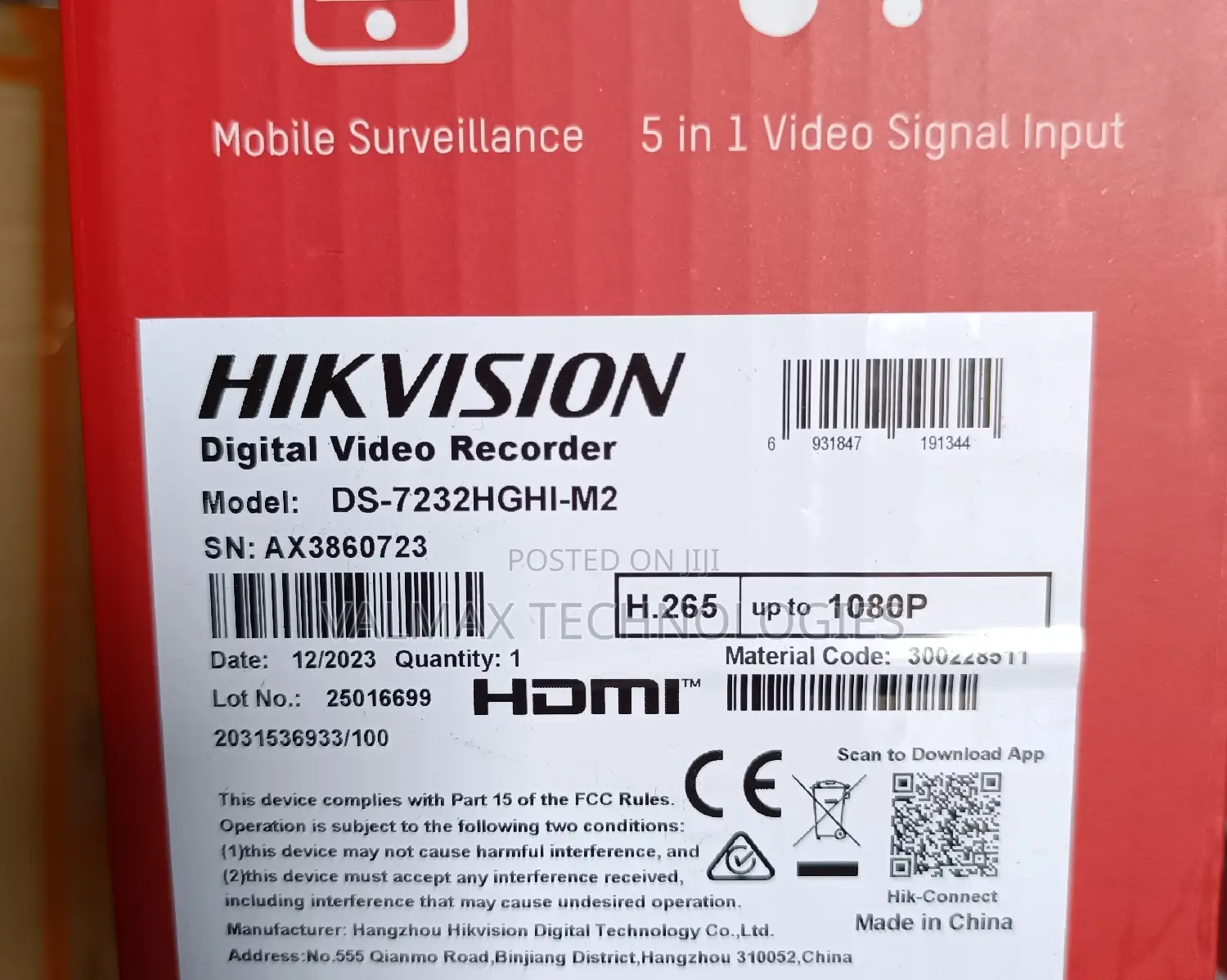 Hikvision DVR Ds-7232hghi M2