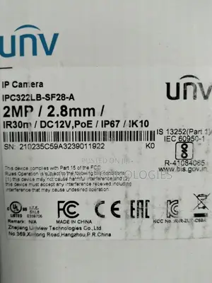 Unv 2mp IP Dome Camera Ipc 322lb-Sf28