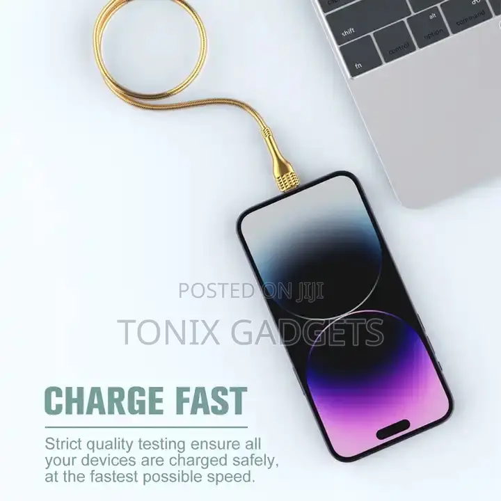 30W Gold Plated Fast Charging Data Cable - 1M