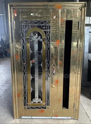 7ft by 4ft Gold Glass Door (Church Design)