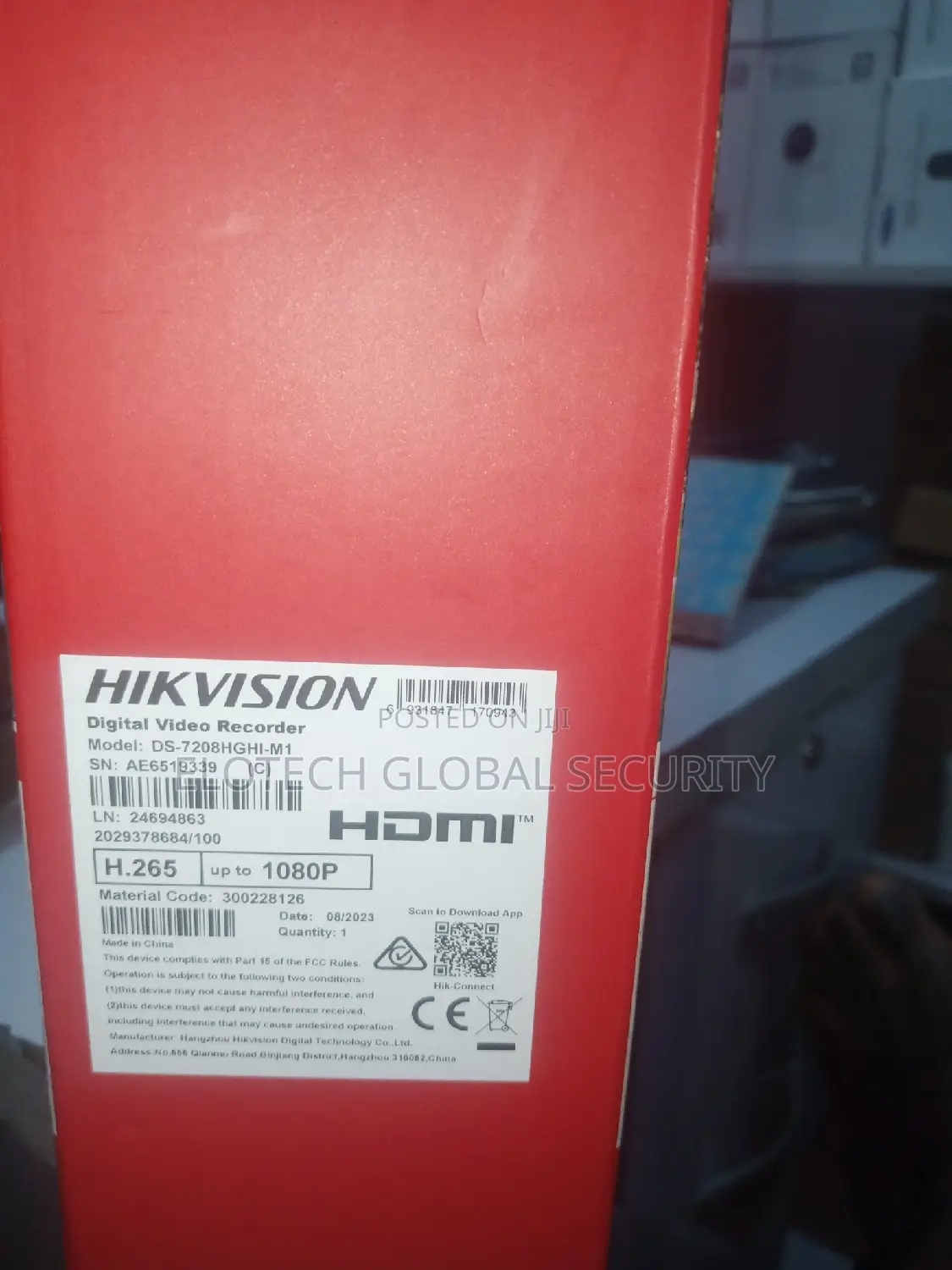 Hikvison DVR 8channels 2mp