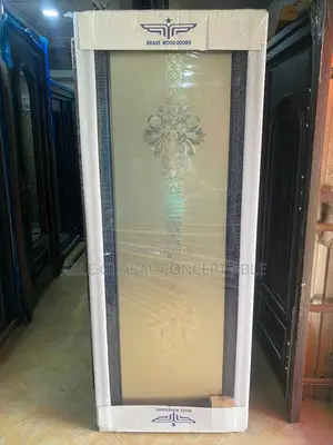Glass Toilet Door Flower Gold Design