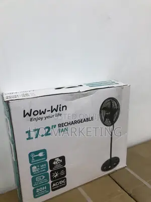 Wow Win Rechargeable Standing Fan 17.2" With Led Light