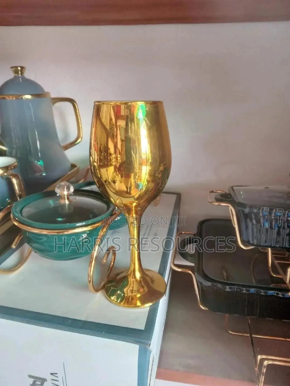 Golden Wine Glass Cup- 6pcs