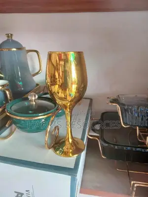 Golden Wine Glass Cup- 6pcs