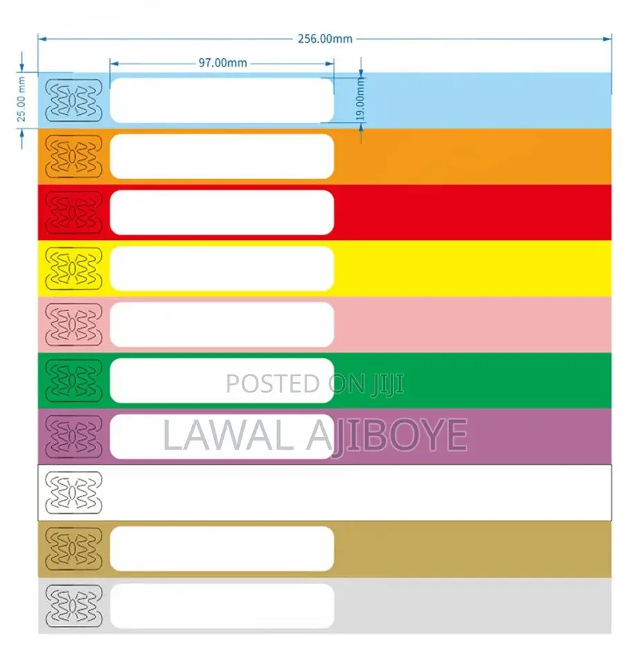 100pcs/Roll Print Self-Adhesive Barcode Wristband Thermal