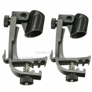 Adjustable Clip on Drum Rim Shock Mic Clamp Holder (2-Pcs)